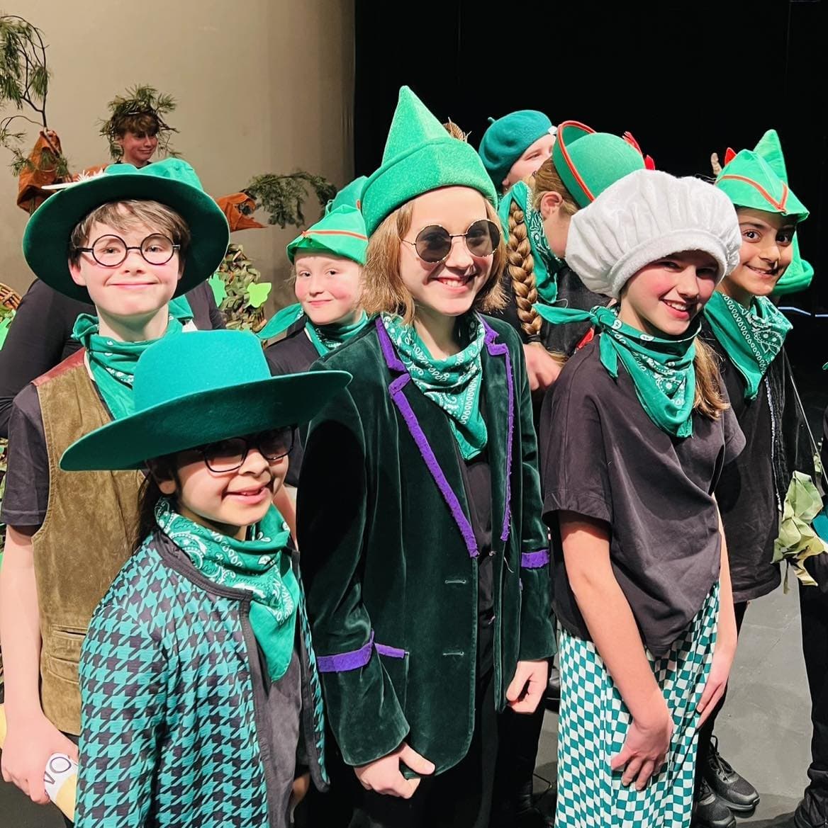 Students backstage in Wicked costumes